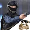 Yzpacc Airsoft Mask with Goggles, Foldable Half Face Airsoft Mesh Mask with Ear Protection for Paintball Shooting Cosplay CS Game view 4