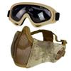 Yzpacc Airsoft Mask with Goggles, Foldable Half Face Airsoft Mesh Mask with Ear Protection for Paintball Shooting Cosplay CS Game view 1