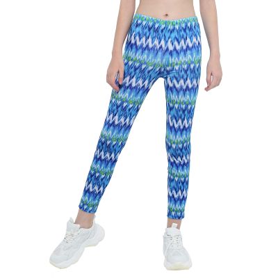 CHICTRY Girls Tie Dye Athletic Legging Pants Gymnastics Ballet Sports Tights Performance Dancewear Green&Blue 4