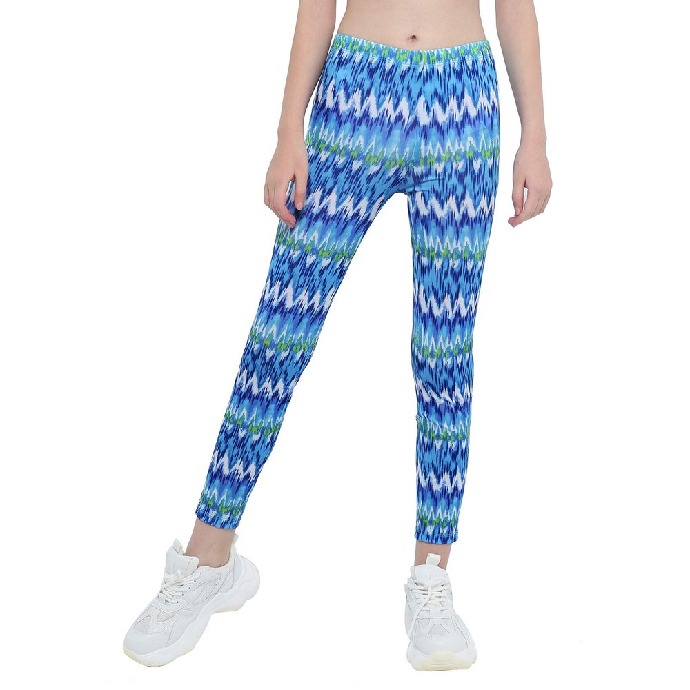 CHICTRY Girls Tie Dye Athletic Legging Pants Gymnastics Ballet Sports Tights Performance Dancewear Green&Blue 4