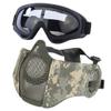 Yzpacc Airsoft Mask with Goggles, Foldable Half Face Airsoft Mesh Mask with Ear Protection for Paintball Shooting Cosplay CS Game view 1