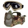 Airsoft Mask with Goggles, Foldable Half Face Airsoft Mesh Mask with Ear Protection for Paintball Shooting CS Game (PG) view 1