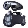 Yzpacc Airsoft Mask with Goggles, Foldable Half Face Airsoft Mesh Mask with Ear Protection for Paintball Shooting Cosplay CS Game view 1