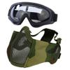 Yzpacc Airsoft Mask with Goggles, Foldable Half Face Airsoft Mesh Mask with Ear Protection for Paintball Shooting Cosplay CS Game view 1