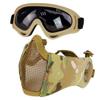Yzpacc Airsoft Mask with Goggles, Foldable Half Face Airsoft Mesh Mask with Ear Protection for Paintball Shooting Cosplay CS Game view 1