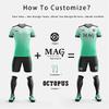 ORKY Custom Soccer Jersey with Short Men Kids Personalized Name Number Logo Shirt Football Team Uniform Water Kylin(Green 2XS) view 3