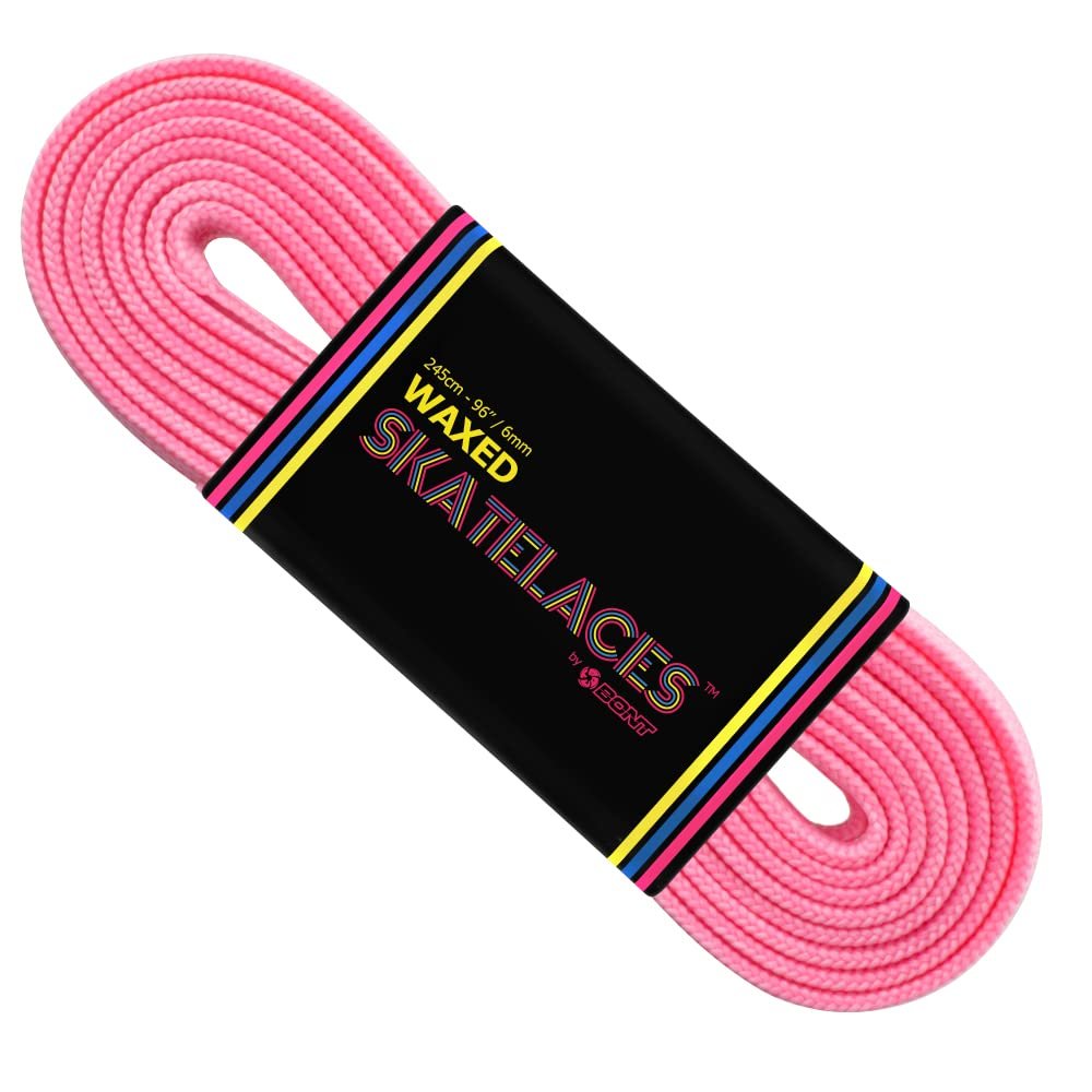 Bont Skates Waxed Laces - 6mm & 8mm - 47" 71" 79" 96" 108" - Cosmo Pink (8mm Wide / 47 inch / 120cm)