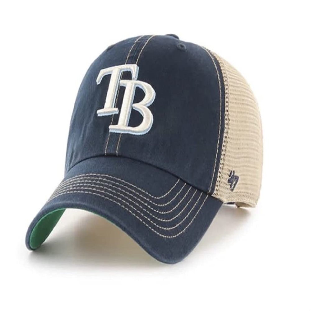 '47 MLB Trawler Mesh Clean Up Adjustable Hat, Adult One Size Fits All (Tampa Bay Rays Blue)