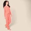 Amazon Essentials Women's Cotton Modal Long-Sleeve Shirt and Full-Length Bottom Pajama Set, Coral Pink, XX-Large view 2