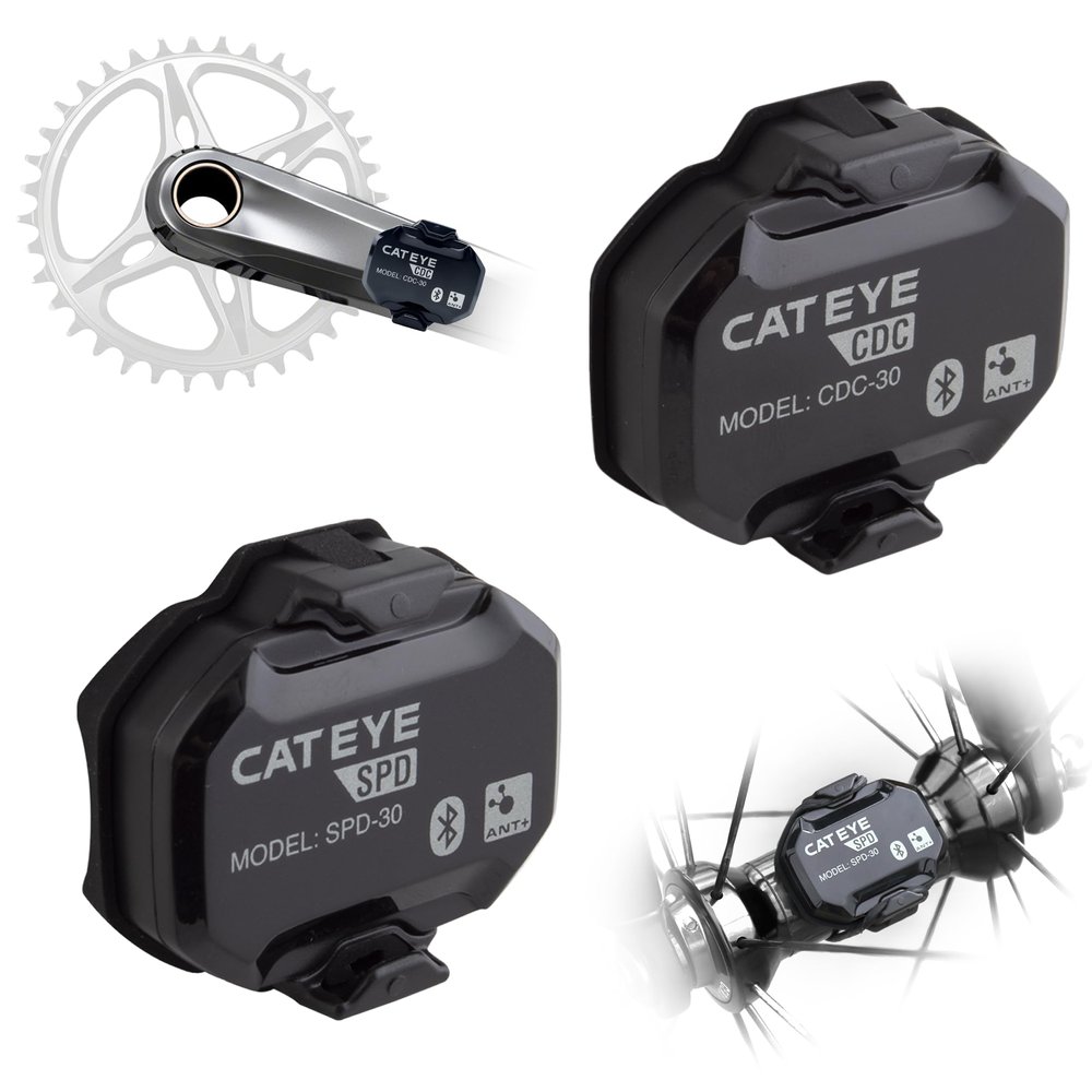 CATEYE Magnetless Speed/Cadence Sensors IPX7 Waterproof Wireless Bluetooth ANT+ Bike Computer RPM Sensor for Road, Spin Bikes and Smart Trainers, Compatible with Rouvy, Zwift, Peloton, Wahoo
