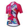 BIYINGEE Women's Cycling Jersey Short Sleeve Sweat Wicking Flower Red Size 4XL