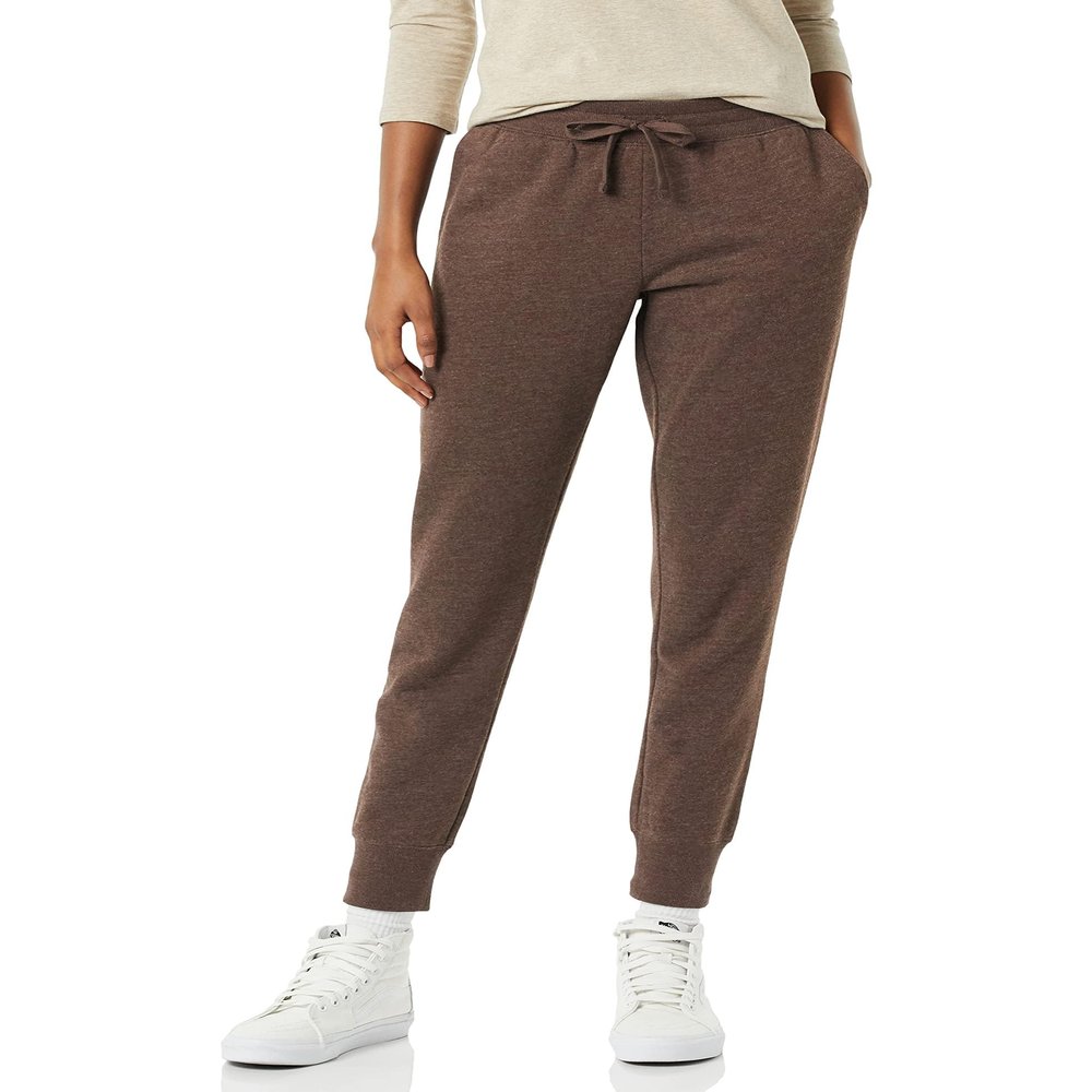 Amazon Essentials Women's Fleece Jogger Sweatpant (Available in Plus Size), Brown Heather, Small
