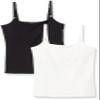 Amazon Essentials Women's Maternity Nursing Friendly Camisole with Adjustable Straps and Built-in Shelf Bra, Pack of 2, Black/White, Small view 1