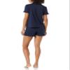 Amazon Essentials Women's Cotton Modal Piped Notch Collar Pajama Set, Comfortable Loungewear (Available in Plus Size), Navy, X-Large view 2