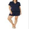 Amazon Essentials Women's Cotton Modal Piped Notch Collar Pajama Set, Comfortable Loungewear (Available in Plus Size), Navy, X-Large view 3