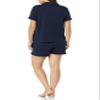 Amazon Essentials Women's Cotton Modal Piped Notch Collar Pajama Set, Comfortable Loungewear (Available in Plus Size), Navy, X-Large view 4