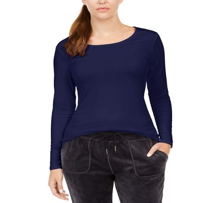 32 Degrees Heat Women's Scoop Neck Warm T-Shirt Heather Gothic Grape XL