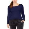 32 Degrees Heat Women's Scoop Neck Warm T-Shirt Heather Gothic Grape XL view 1