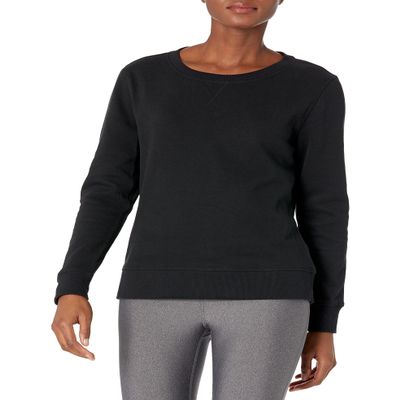 Amazon Essentials Women's Fleece Crewneck Pullover Sweatshirt (Available in Plus Size), Black Heather, 5X