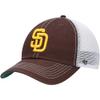 47 MLB Trawler Primary Logo Team Color Mesh Trucker Clean Up Adjustable Hat, Adult One Size Fits All - San Diego Padres Brown view 1