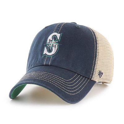 '47 MLB Trawler Team Color Mesh Trucker Clean Up Adjustable Hat, Adult One Size Fits All - Seattle Mariners Navy