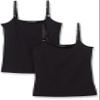 Amazon Essentials Women's Maternity Nursing Tops, Pregnancy Clothes with Adjustable Straps and Built-in Shelf Bra, Pack of 2, Black, X-Small view 1
