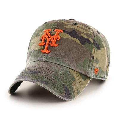 47 MLB Camo Clean Up Adjustable Hat, Adult One Size Fits All (as1, Alpha, one_Size, New York Mets Camo)