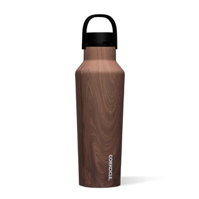 Corkcicle Sport Canteen - Keeps Drinks Cold 25 Hours - Stainless Steel Water Bottle - Triple-Insulated - Spill-Proof - Summer Drinkware Gift - Keeps Drinks Ice Cold - 20 oz - Walnut Wood