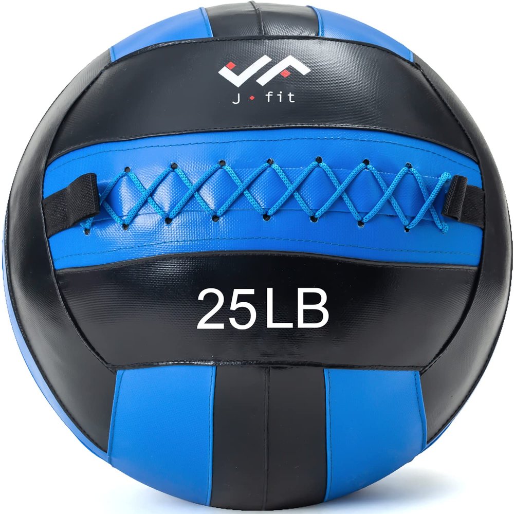 JFIT Wall Ball, 25 LB, Blue/Black
