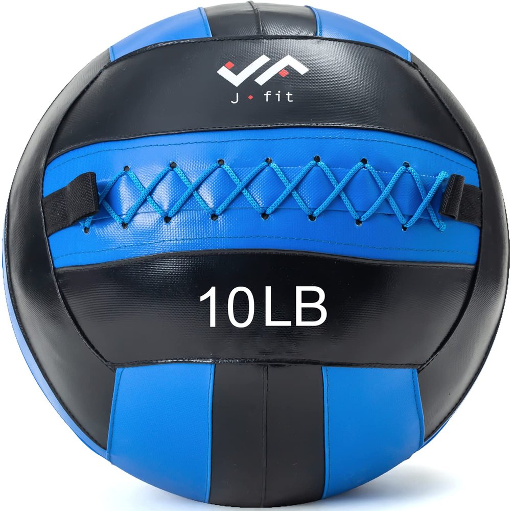 JFIT Wall Ball, 10 LB, Blue/Black