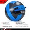 JFIT Wall Ball, 10 LB, Blue/Black view 3