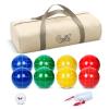 VSSAL Bocce Ball Set 90mm for Family Backyard, Beach, Lawn Game with 8 Resin Bocci Balls, Pallino, Measuring Rope, Carrying Bag (Classic Multi-Color) view 1