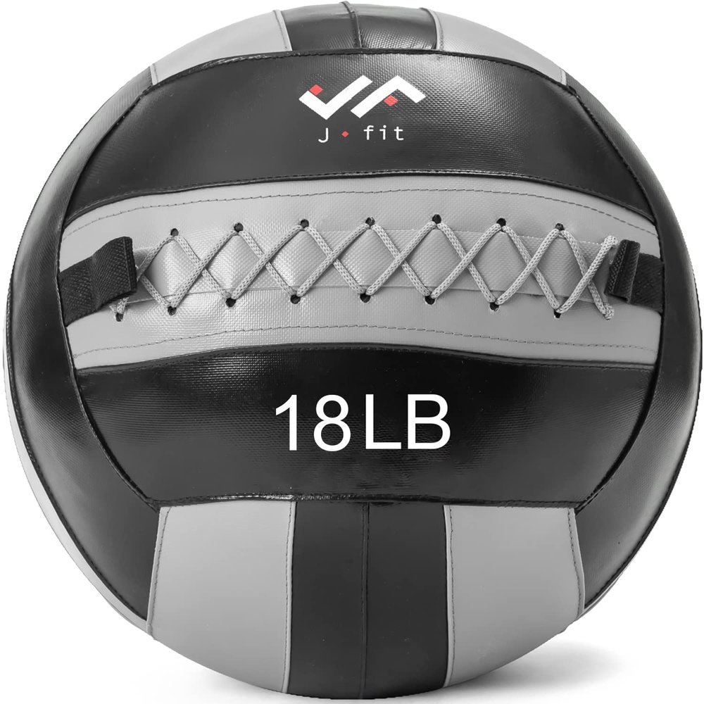 JFIT Wall Ball, 18 LB, Gray/Black, New! Gray/Black (20-0055-gry)