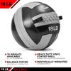 JFIT Wall Ball, 18 LB, Gray/Black, New! Gray/Black (20-0055-gry) view 3