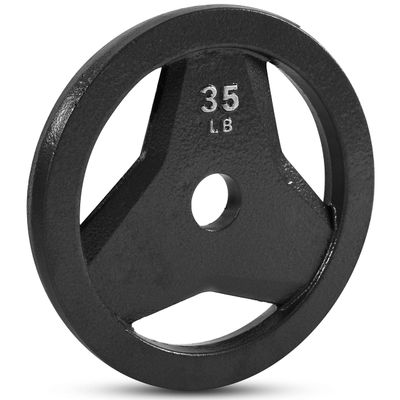 JFIT Cast Iron Olympic 2-Inch Grip Plate for Barbell, 35 Pound Single Plate, Iron Grip Plates for Weightlifting, Crossfit - 2 Weight Plate for Bodybuilding