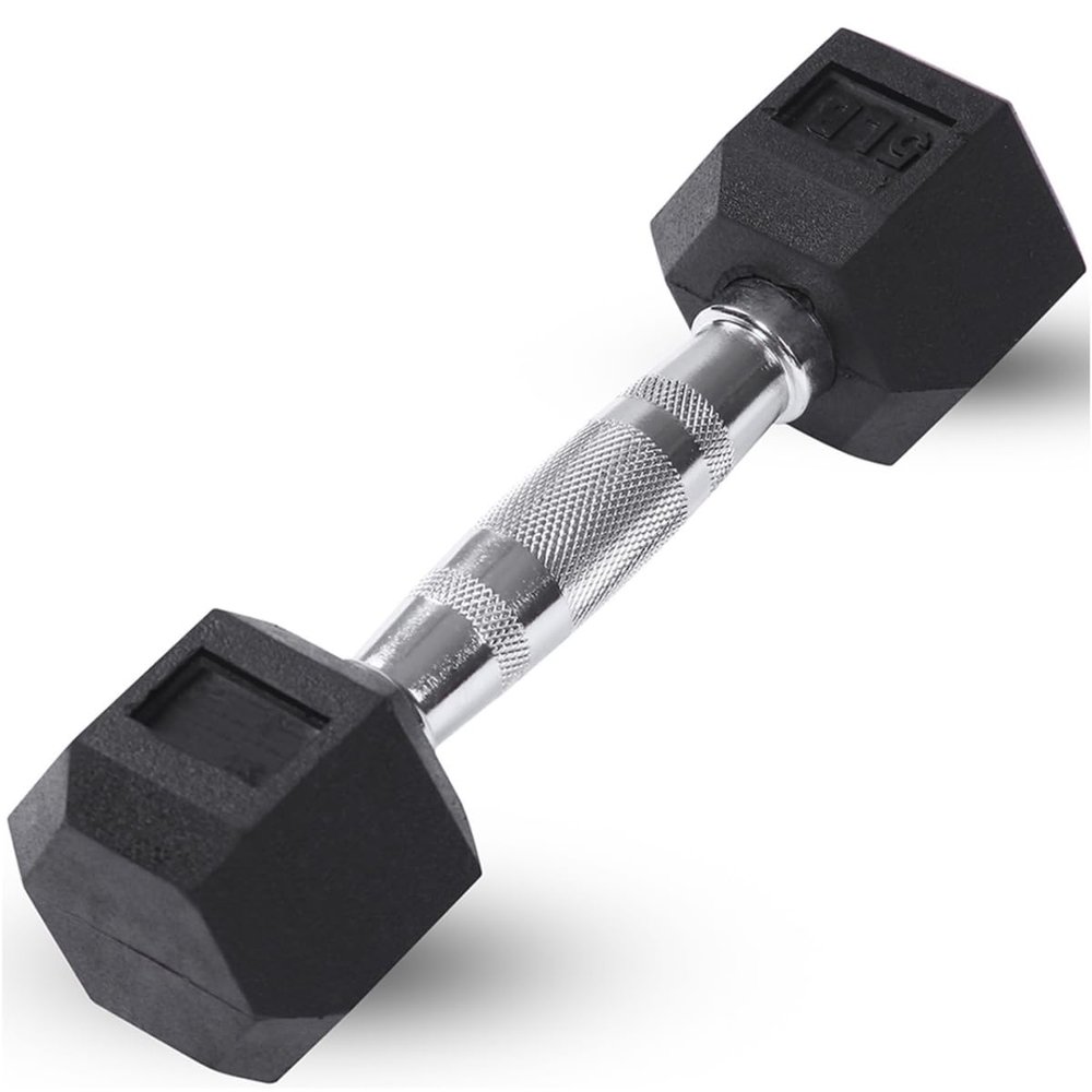 JFIT Rubber Hex Dumbbell, 40 LB, Single