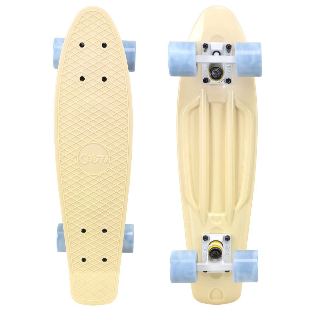 Cal 7 22.5-Inch Mini Cruiser Skateboard Swirl Wheels (Snowdrop)
