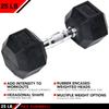 JFIT Rubber Hex Dumbbell, 25 LB, Single view 3