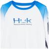 HUK Kids' Standard Double Header Long Sleeve Shirt +Sun Protection, Flare-Deep Cobalt, Medium view 2