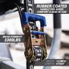 REAR TRANSOM BOAT TRAILER STRAPS RATCHET TIE DOWNS STRAP, Made in NZ - 1.5" x 4 Heavy Duty Rear Transom with PVC Hooks For Trailered Boats, Pontoons & Jetskis - 3,300lbs Break Strength - (Pair) Black view 2