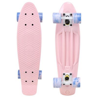 Cal 7 22.5-Inch Mini Cruiser Skateboard Swirl Wheels (Lotus)