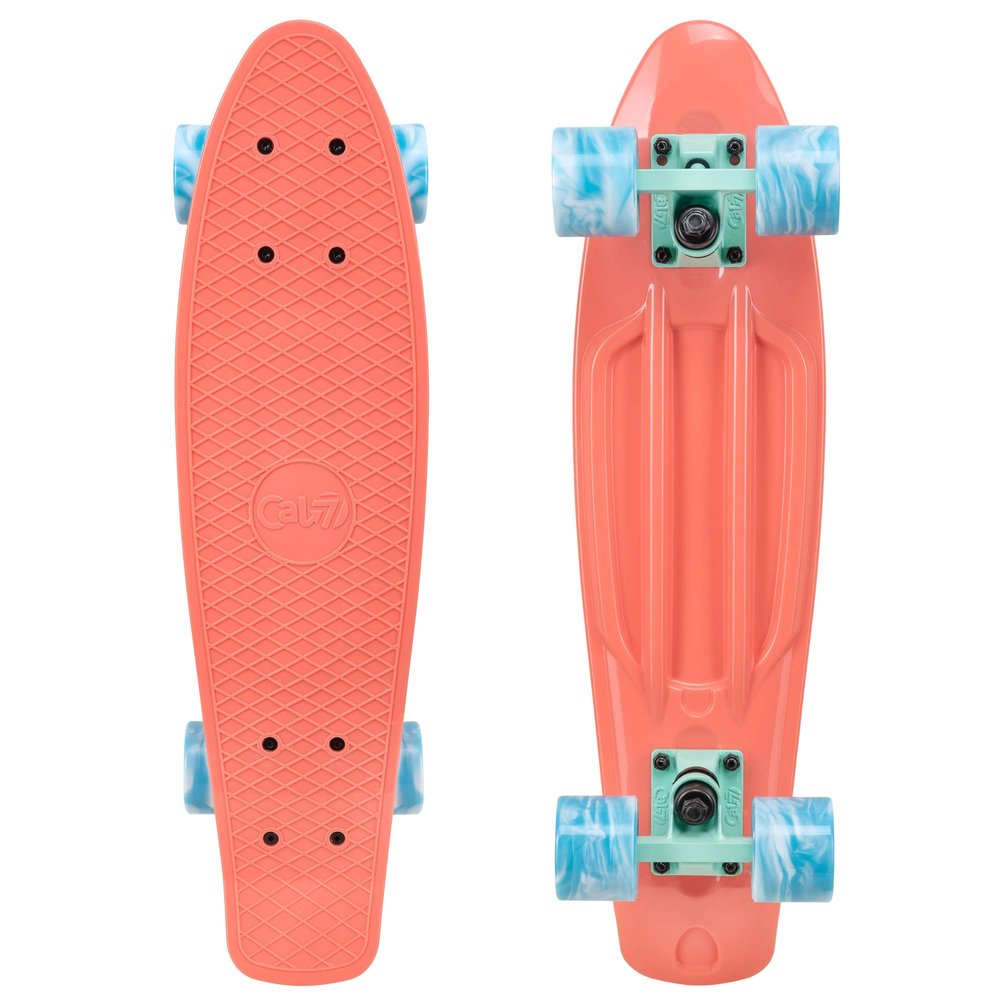 Cal 7 22.5-Inch Mini Cruiser Skateboard Swirl Wheels (Melrose)