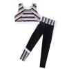 easyforever Kid Girls 2 Pcs Dance Sports Outfits Bra Tank Crop Top Athletic Leggings Set Gymnastics Gym Tracksuit Black 6 view 3