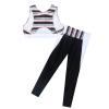easyforever Kid Girls 2 Pcs Dance Sports Outfits Bra Tank Crop Top Athletic Leggings Set Gymnastics Gym Tracksuit Black 6 view 4