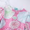 JEATHA Infant Baby Girls Ruffled Long Sleeves Rash Guard Floral Printed Bathing Suit Swimwear with Hidden Zipper Back Pink 12-18 Months view 3
