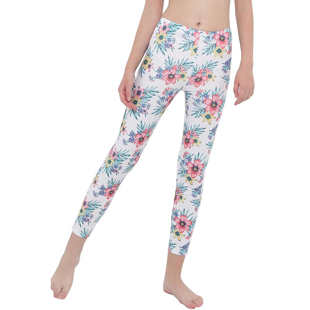 Freebily Kids Girls Tie Dye Print Leggings Athletic Skin Tight Sportswear Yoga Pants Workout White 8