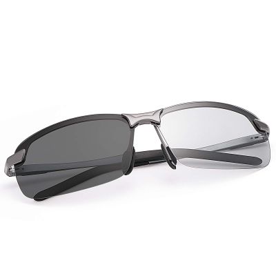 LJIMI Photochromic Sports Sunglasses with Polarized Lens for Men and Women Outdoor Driving Cycling Fishing 100% UV400 Protection Eyewear Anti Glare Eyeglasses Reduce Eye Fatigue Safety Glasses Shades
