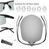 LJIMI Photochromic Sports Sunglasses with Polarized Lens for Men and Women Outdoor Driving Cycling Fishing 100% UV400 Protection Eyewear Anti Glare Eyeglasses Reduce Eye Fatigue Safety Glasses Shades view 2