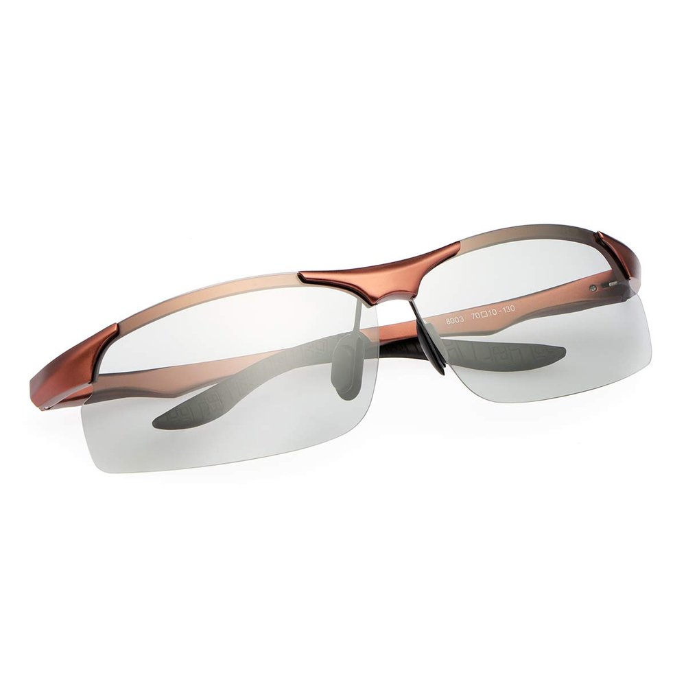 LJIMI Photochromic Sports Sunglasses with Polarized Lens for Men and Women Outdoor Driving Cycling Fishing 100% UV400 Protection Eyewear Anti Glare Eyeglasses Reduce Eye Fatigue Safety Glasses Shades