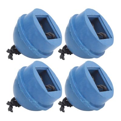 Dilwe Cue Chalk Holder, 4pcs Rubber Cue Chalk Holder Pocket Rubber Billiard Pool Chalk Holders with Cord Accessory(Blue)